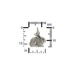 Sterling Silver Rabbit Charm -Animal Charms, Pet Charms, Bunny Rabbit, C774