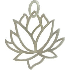 Lotus Flower Pendant - C477, Sterling Silver, Flowers, Yoga, Woodlands, Zen
