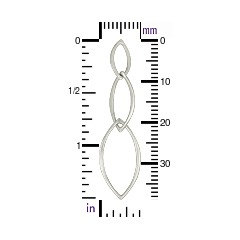 Triple Marquis Links Sterling Silver - C2826, Connector Links, Chain Links