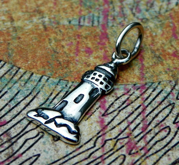 Sterling Silver Lighthouse Charm - Nautical, Ocean, Sealife, Beach