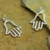Hamsa Hand Sterling Silver- C1189, Hand of God, Hand of Fatima