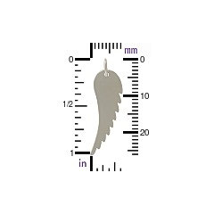 Blank Wing Charm - C840, Blank Wings, Sterling Silver, Stamping Charms