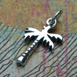 Sterling Silver Palm Tree Charm - Trees, Sealife, Nautical, CS3570, Large Quantity Disc