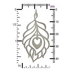 Just Breathe Pendant  - Feather, Bird Wing, Stamped Word Charms