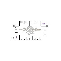 Sterling Silver Lotus Link - C1264, Yoga, Zen, Meditation, Flower