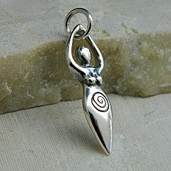 Fertility Goddess Charm - C1233, Choose From Sterling Silver or Natural Bronze - Life, Children, Earth, New Mother