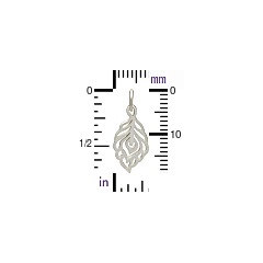 Tiny Peacock Feather Charm  - Choose From Sterling Silver Or Gold Plated - Bird, Wing, Feather, Aviary