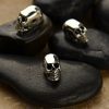 Skulls - Mini Sterling Silver Skull Bead - C1294, 2 Hole Skull Bead - Bones and Skulls