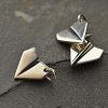 Paper Airplane Sterling Silver Charm - C1281,  Oragami Charm