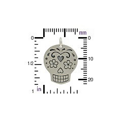 Large Mexican Sugar Skull Charm - C1119, Select Your Favorite Style, Skulls and Bones, Day of the Dead
