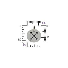 Sterling Silver Friendship Arrows Disc -  C1309, Archery, Hunter, Sportsman, Love, Native Americans