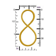 Infinity - 24K Gold Plated Extra Large Infinity Link - CG2711, Figure Eight Charms, Connectors, Links