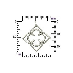 Petaled Clover Link Sterling Silver  - C1175, Good Luck Charms, Links, Pendants