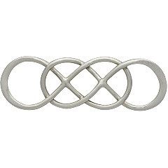 Intertwined Infinity Link Sterling Silver  - C2886, Choose Sterling Silver Or Gold Plated - Sideways Charms, Links, Figure Eight Charms