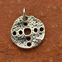 Sterling Silver Ancient Coin with Cutout Holes Charm - C1251, Links, Dangles, Connectors
