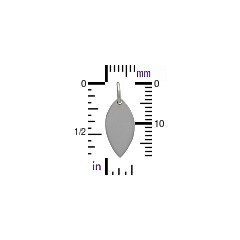 Sterling Silver Small Flat Plate Marquis Charm - Blank Charms, Stamping, Engraving