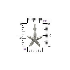 Skinny Starfish Charm Sterling Silver  - C1349, Nautical, Beach, Seashell, Sealife