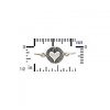 Heart with Scoring Link Sterling Silver - C1361, Bracelet Links, Connector Charm, Sideways Charms