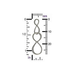 Sterling Silver Big and Little Infinity Link - Sideways Charms, Links, Figure Eight Charms, C2906