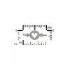 Tiny Cutout Heart Link - C1376, SALE, Sterling Silver, Connector, Sideways Charms, Bracelet Links