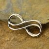Small Sterling Silver Double Wire Infinity Link - C2765, Sideways Charms, Figure Eight Charms