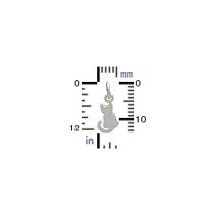 Cat Charm - C1433, Tiny Sitting Cat Charm - Sterling Silver, Natural Bronze & Gold Plated, Pets, Blank Charms, Kitten
