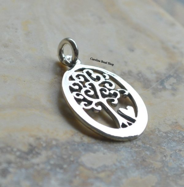Oval Tree Of Love Sterling Silver Pendant - Family, Children, Ancestry, Bonding, Woodlands