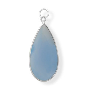 Blue Chalcedony Pear Shape Pendant - Stones, Gemstones