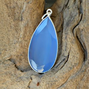 Blue Chalcedony Pear Shape Pendant - Stones, Gemstones