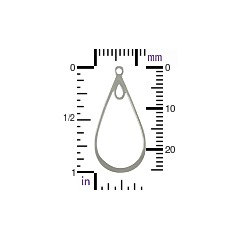 Teardrop Link Sterling Silver Small   - C2408, CLOSEOUT SALE, Only 5 Left in Stock, Findings, Earring Parts