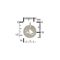 Sterling Silver Bird Charm - C870, Bird on a Branch, Woodlands