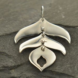 Peacock Feather Sterling Silver Riveted Abstract - C2938