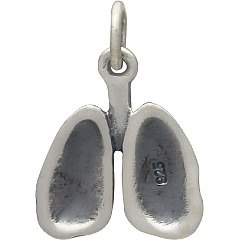 Sterling Silver Lungs Charm - Lifelike Lungs, Human Organ, Nurse - Doctor Charms, Awareness, Respiratory Therapy