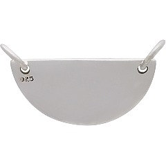 Flat Scallop Festoon Large Sterling Silver  - C2947, Blank Charms, Stamping, Engraving