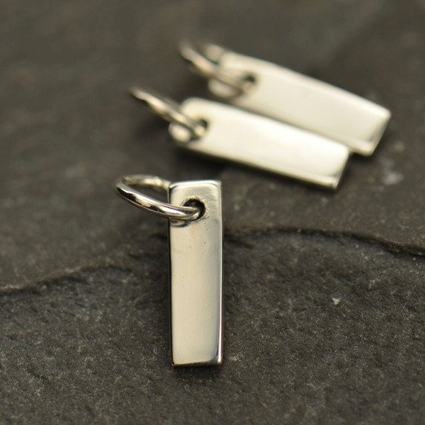 Blank Charms - Sterling Silver Tiny Rectangle Dangle - C2954,  Blank Charms, Dangles