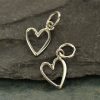 Sterling Silver Open Heart Charm - C2769, Tiny Heart Charms, Love, Romance