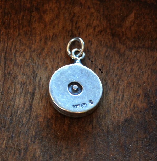 Oxidized Sterling Silver Compass Charm - Navy, Nautical, Maps, Charts, Wind, Spinning Needle