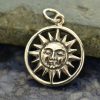 Smiling Sun Sterling Silver Charm - C1476, Celestial Charms