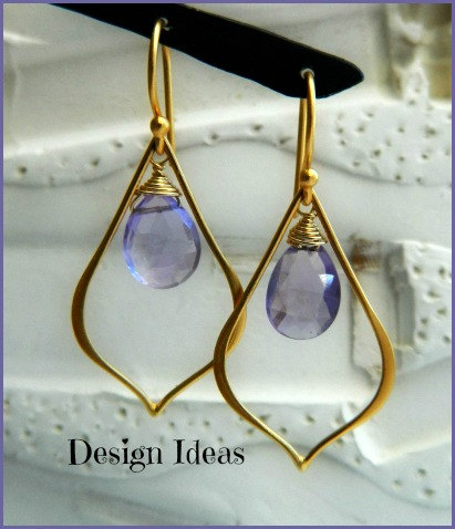 Teardrop Link  - Findings, Earring Parts, CS2880, Sterling Silver, Gold Plated