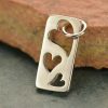 Tag with Three Heart cut-outs Sterling Silver  - C494, Triple Hearts