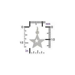 Sterling Silver Star with Star Cutout Charm - Celestial Charms, C1523