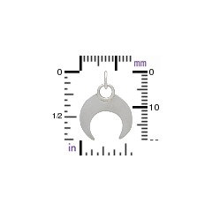 Crescent Moon - Inverted Crescent Moon with Wire Circle Pendant.- C2996, Celestial Charms, Blank Charms