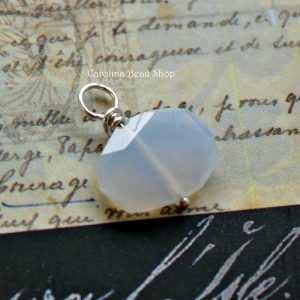 Blue Chalcedony Gemstone Wire Wrapped Dangles Sterling Silver  - Below Retail Cost