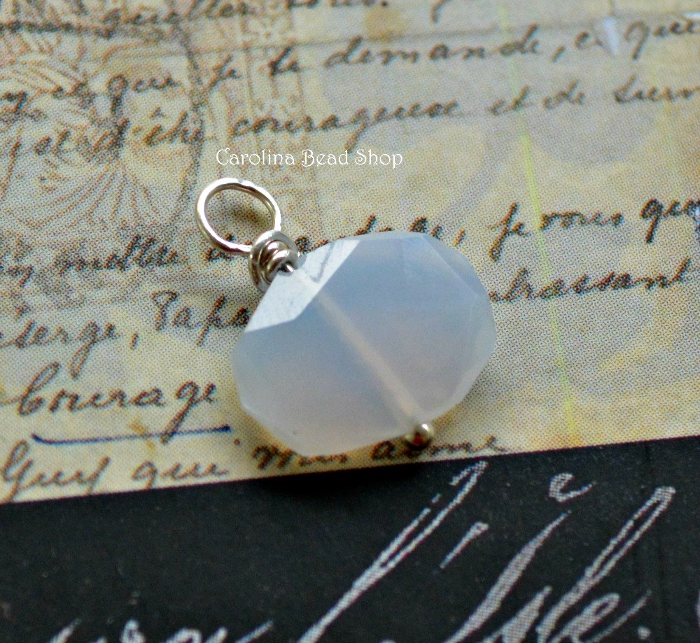 Blue Chalcedony Gemstone Wire Wrapped Dangles Sterling Silver  - Below Retail Cost