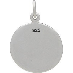 Etched Lotus Flower Charm Sterling Silver - C1577, SALE, Zen, Flower, Meditation, Yoga, Purity