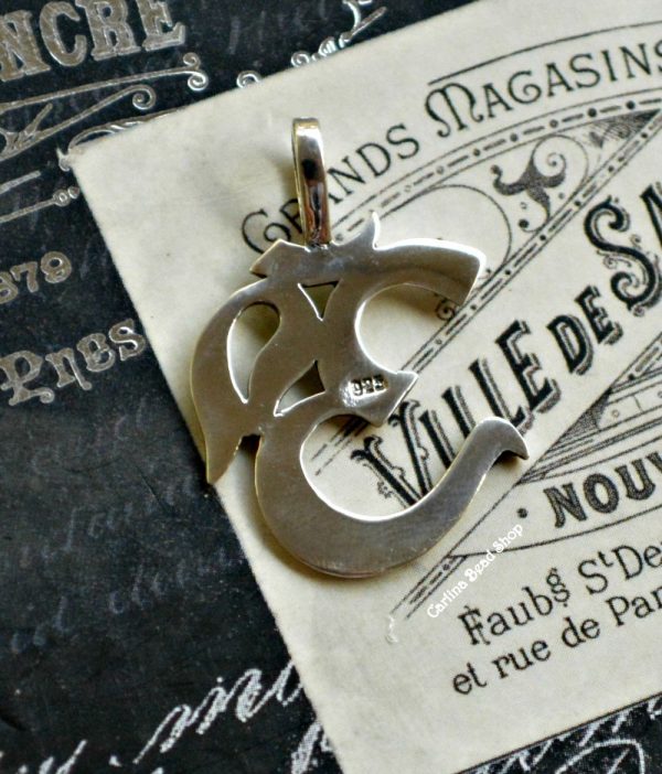 Ohm Pendant Sterling Silver - C5083, SALE, Yoga, Meditation, Buddhism, Spiritual Charms