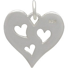 Disk with Three Hearts Cutout - C1474, Sterling Silver