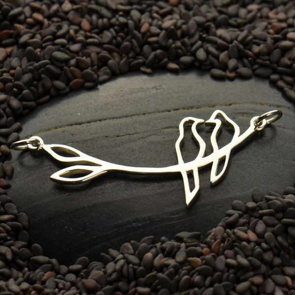 Birds on a Branch Festoon Sterling Silver  - C1410, Sale, Link, Pendant, Love Birds, Bird on a Branch