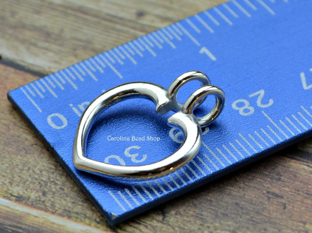 Heart Ring Keeper Pendant Sterling Silver  - C9255, Heirloom, Ring Charm Holder, Treasures