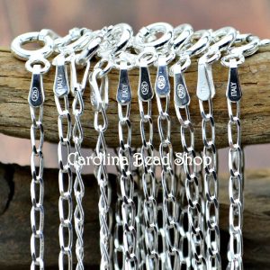 Sterling Silver 1.8mm Long Curb Chain - 18 inches